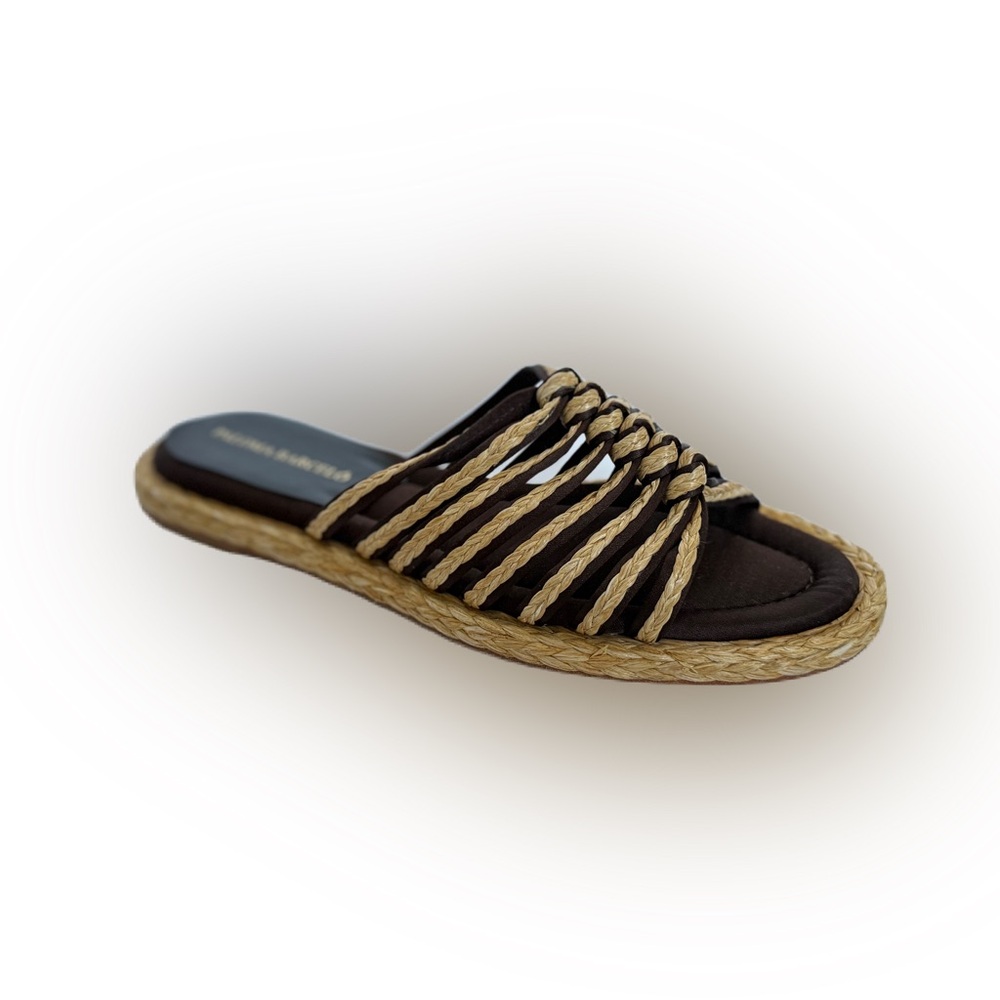Paloma Barcelo Dany-1 Satin Sandals Brown NWB